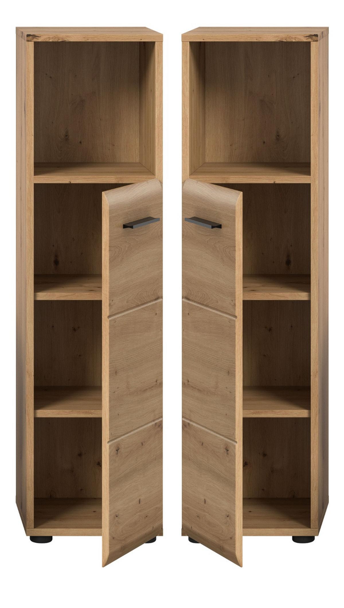 BADKOMMODE Eiche Artisan, Bad Unterschrank 30 x 110 cm mit 4 Fächern - Schwarz/Eiche Artisan, Holzwerkstoff/Kunststoff (30/110/30cm) - Inn.Furn
