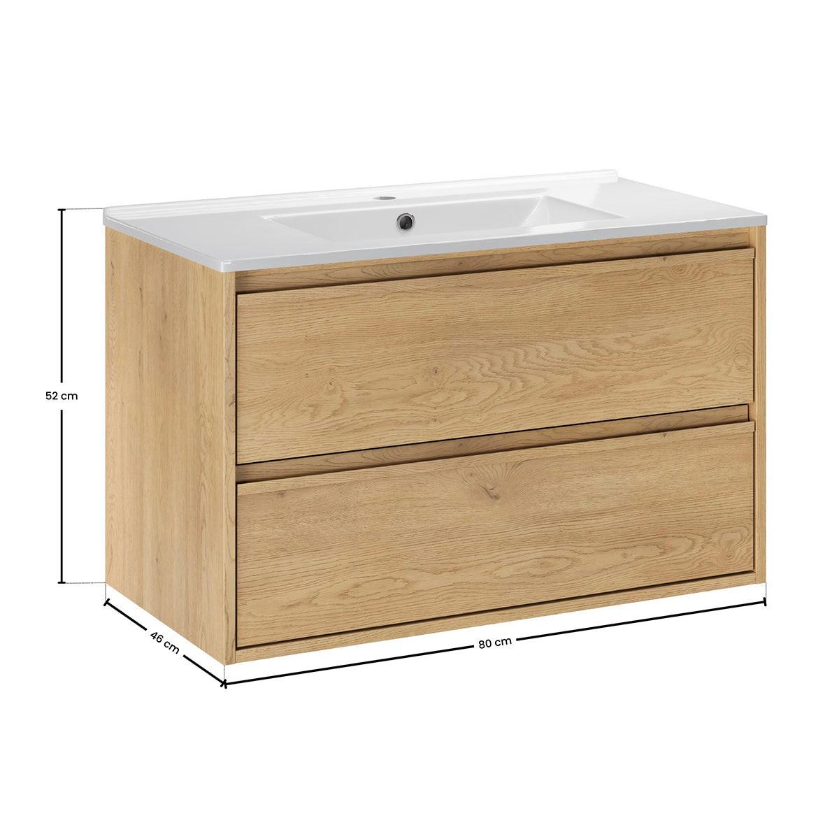 WASCHTISCH 81cm Holz - Braun, Holzwerkstoff (81/52/46cm) - Petits-meubles