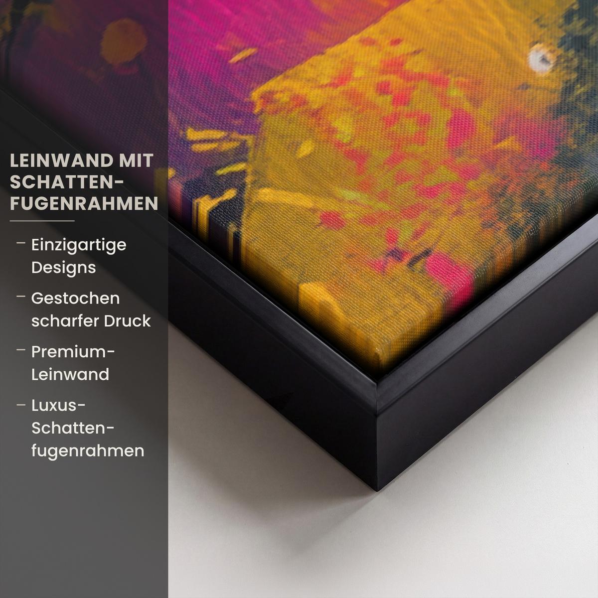 LEINWAND Bilder mit Rahmen - Abstrakt - Graffiti - Farbenfroh - Farbspritzer - 120x80 - Multicolor, Textil (120/80cm) - MuchoWow