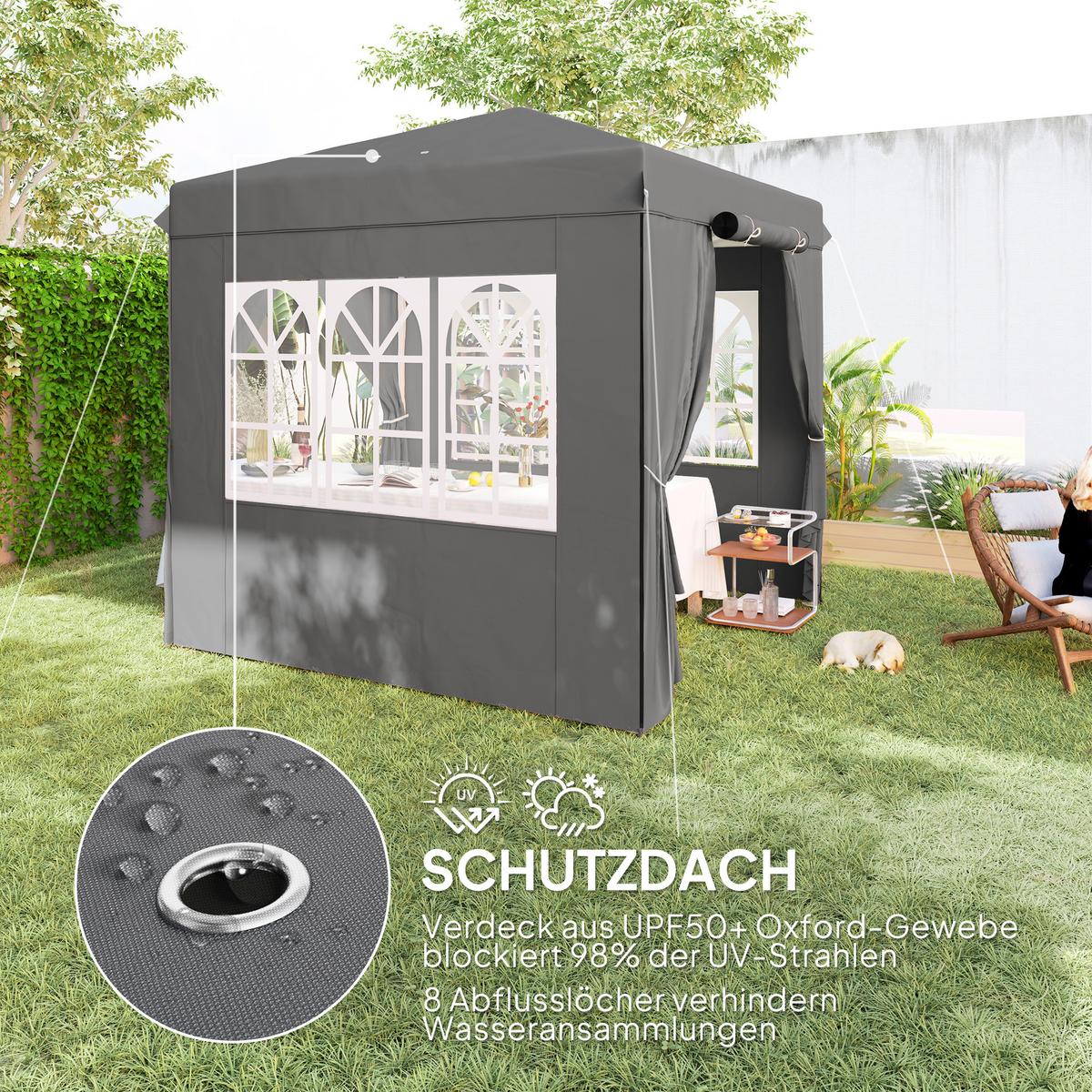PAVILLON 2,5x2,5 cm - Dunkelgrau, Metall (250/268/250cm) - Outsunny