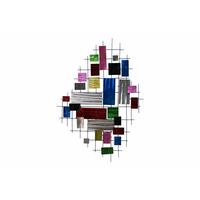 WANDDEKO Bunt 111/78 cm - Multicolor, Metall (3/78/5cm) - KUNSTLOFT