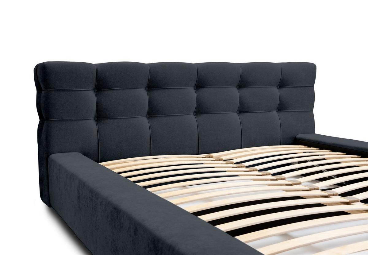 POLSTERBETT Antonio Stoff Ditra - Blau, Holzwerkstoff/Textil (160/200cm) - Fun Möbel
