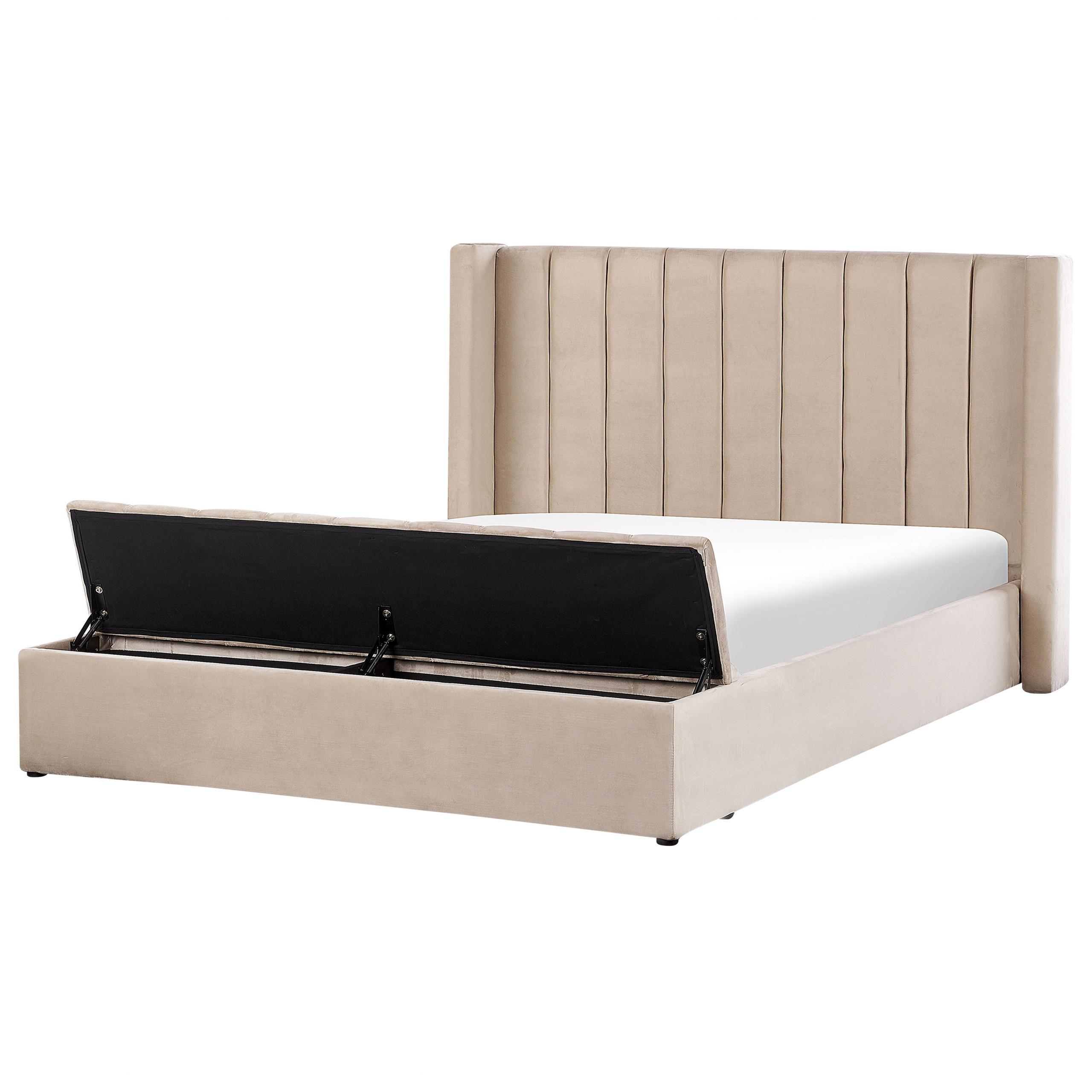 POLSTERBETT 180/200cm Beige Noyers - Beige, Textil (180/200cm) - Beliani