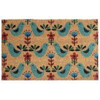 FUSSMATTE Bunt 50/80 cm Vogel Kokosfasern Tanana - Multicolor, Textil (50/80cm) - Beliani