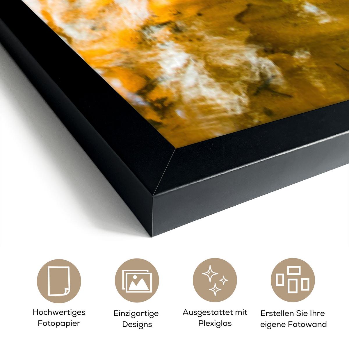POSTER MIT RAHMENGERAHMTES BILD Wald - Landschaft - Wasser - Bäume - Sonne - Grün - Natur Bilderleiste 80x120 cm - Grün, Papier (80/120cm) - MuchoWow