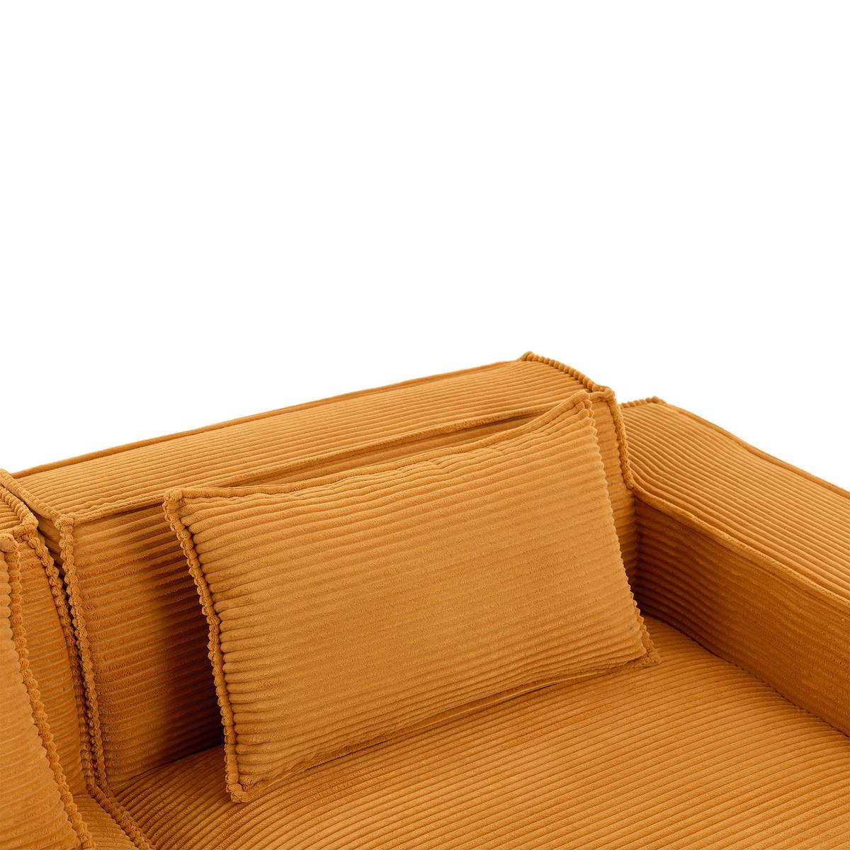 ECKSOFA gepolstert mit taschenfederkern & 2 kissen - Gelb, Textil (235/129cm) - Urban Meuble