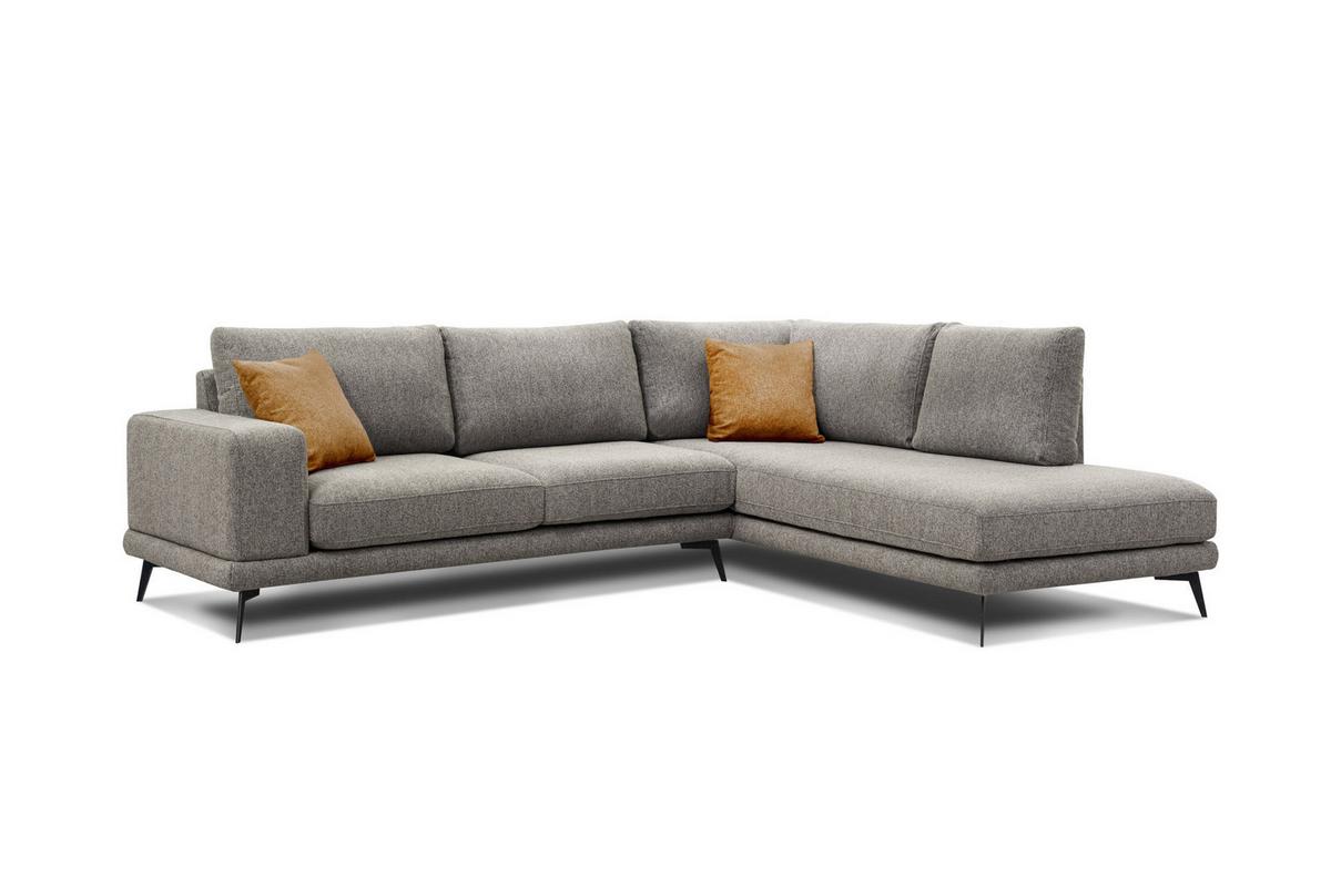 ECKSOFA MEDIOLANE 5-Sitzer, taupe - Taupe, Holzwerkstoff/Textil (282/219cm) - Wozimo