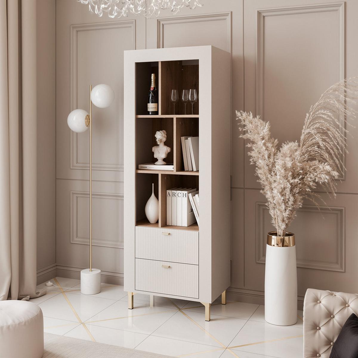 REGAL AVENA, 60/40/169 cm Kaschmir / Eiche - Kaschmir, Holzwerkstoff/Kunststoff (60/169/40cm) - Idohome