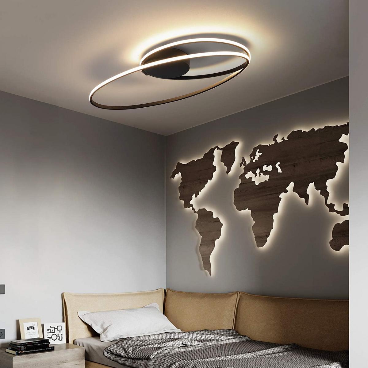 LED DECKENLEUCHTE Mak 59.5/32/10 - Schwarz, Metall (59.5/32/10cm) - Nettlife