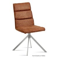 ESSZIMMERSTUHL (6er-Set) Dorkas 47x92x60 Edelstahl/Cognac - Edelstahlfarben/Cognac, Kunststoff (60/92/47cm) - 58aufmkessel