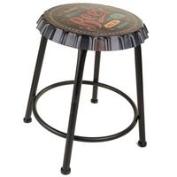 HOCKER aus Metall, schwarz, 35x46cm - Schwarz, Metall (35/46/35cm) - Wanderlust