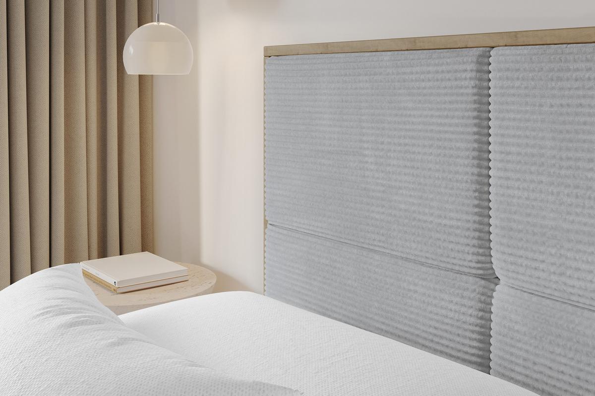 POLSTERBETT mit Bettkasten und Lattenrost, Bett mit Matratze H3/H4 - LILA 140x200 Grau - Alufarben, Holzwerkstoff/Textil (140/200cm) - ALTDECOR
