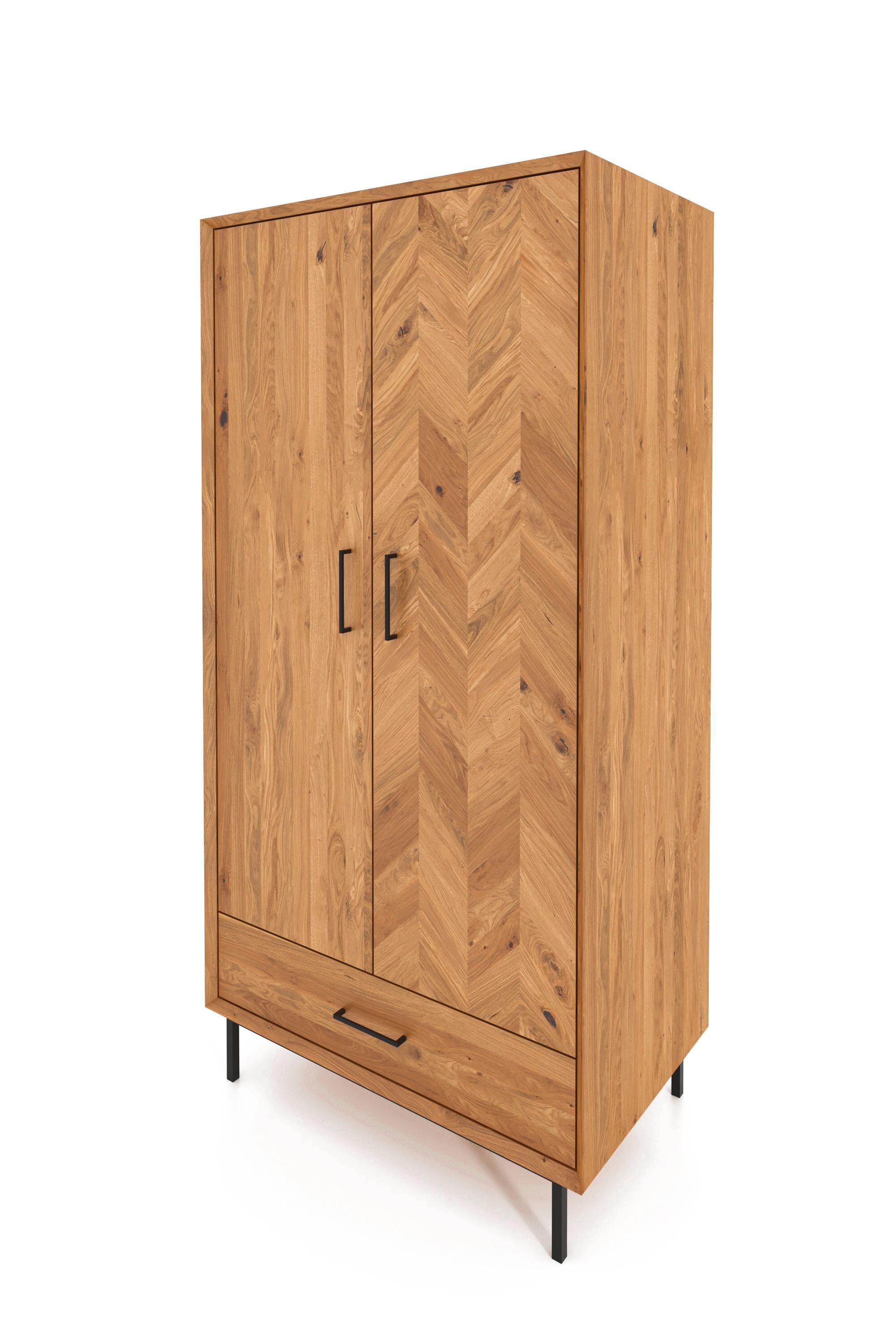 KLEIDERSCHRANK 2 TÜREN LEON Wildeiche - Wildeiche, Holz (97/196/45cm) - byoak