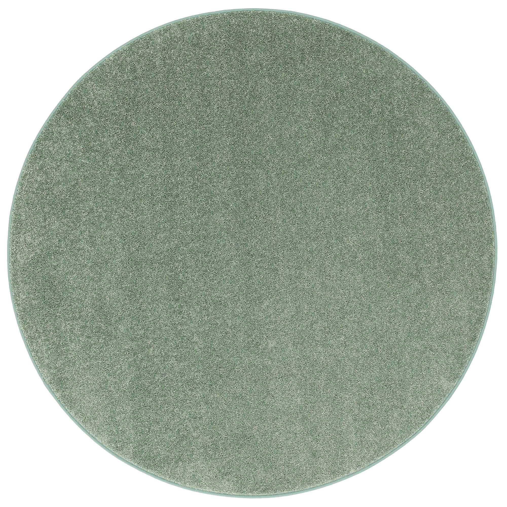 HOCHFLOR VELOURS TEPPICH COTTAGE RUND - Mintgrün, Textil (100/100cm) - Snapstyle