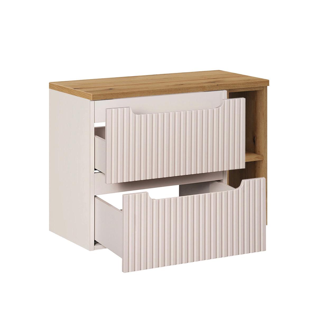 WASCHTISCHUNTERSCHRANK 80.4cm Riva Kaschmir und Holz - Beige, Holzwerkstoff (80.4/59/40cm) - Petits-meubles