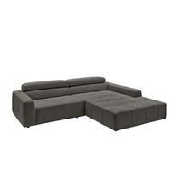 ECKSOFA RENO Anthrazit Cord - Anthrazit/Schwarz, Kunststoff/Textil (258/217cm) - KAWOLA