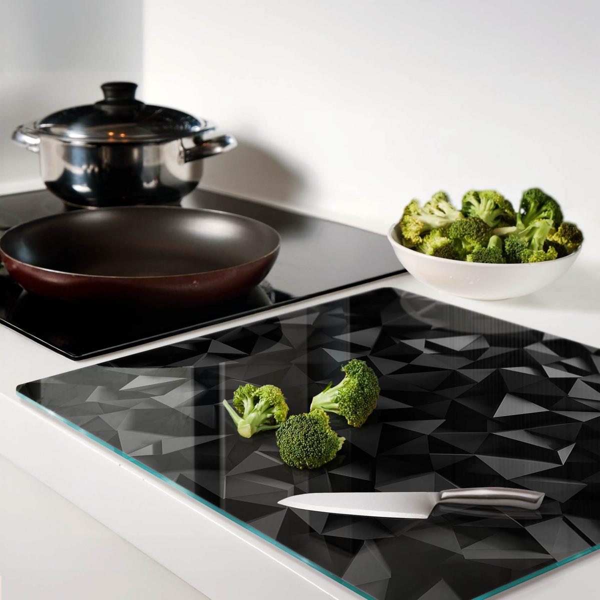 GLASPLATTE 60x52 cm 3D - Schwarz, Glas (60/0.4/52cm) - TULUP