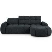 ECKSOFA Sorel Mini mit Automatisch verstellbarer Sitztiefe und Kopfstützen, rechts, Schwarz - Schwarz, Textil (275/190cm) - Beautysofa