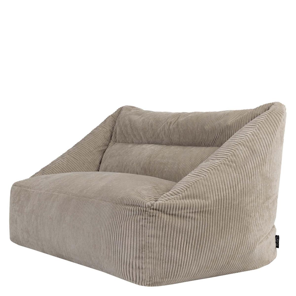 SITZSACK Sofa mit Sessel und Hocker Cecilia - Beige, Textil (160/70/93cm) - icon