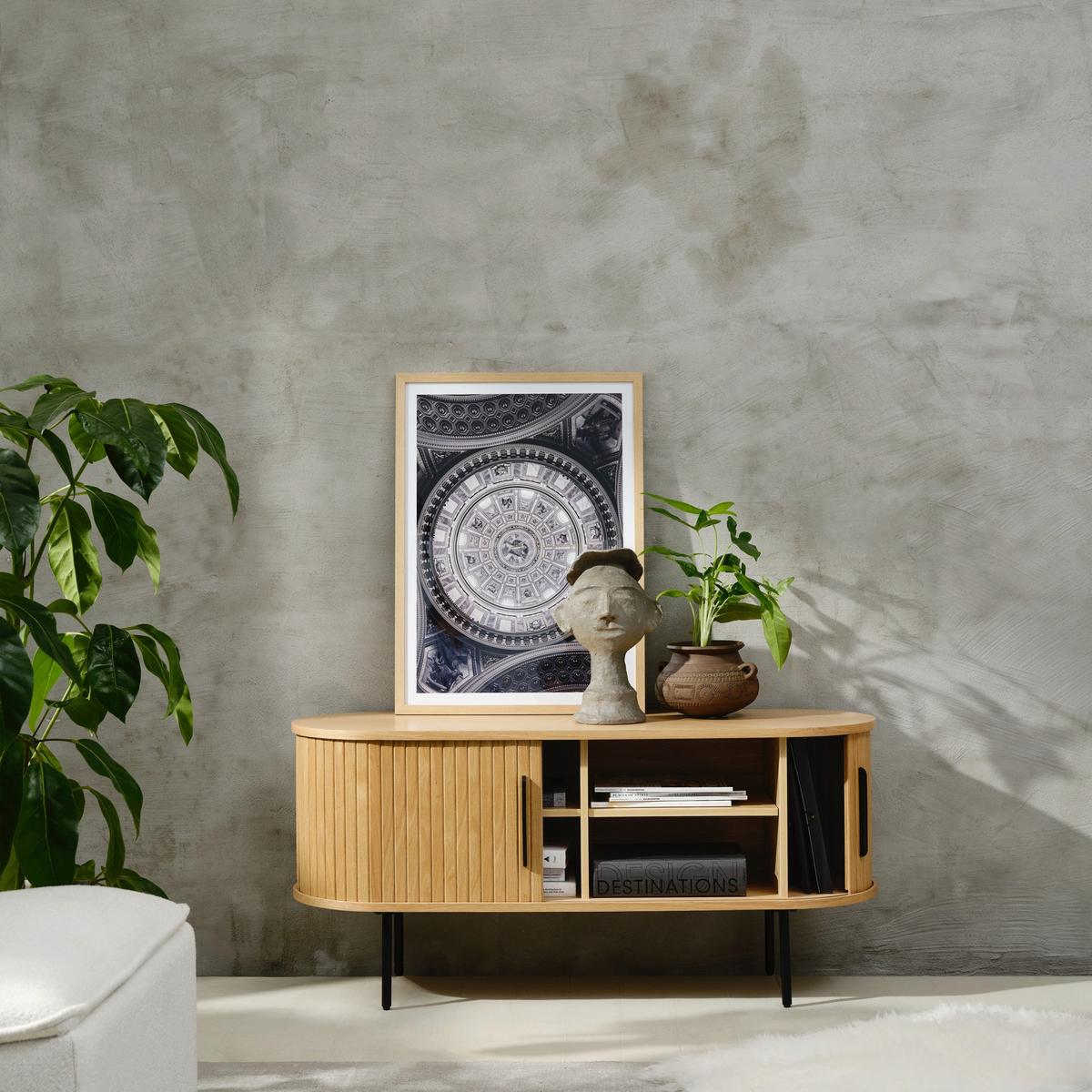 TV-SCHRANK Gativel Eichefarben 120 cm - Eichefarben/Schwarz, Holzwerkstoff/Kunststoff (120/55.6/40cm) - Selsey