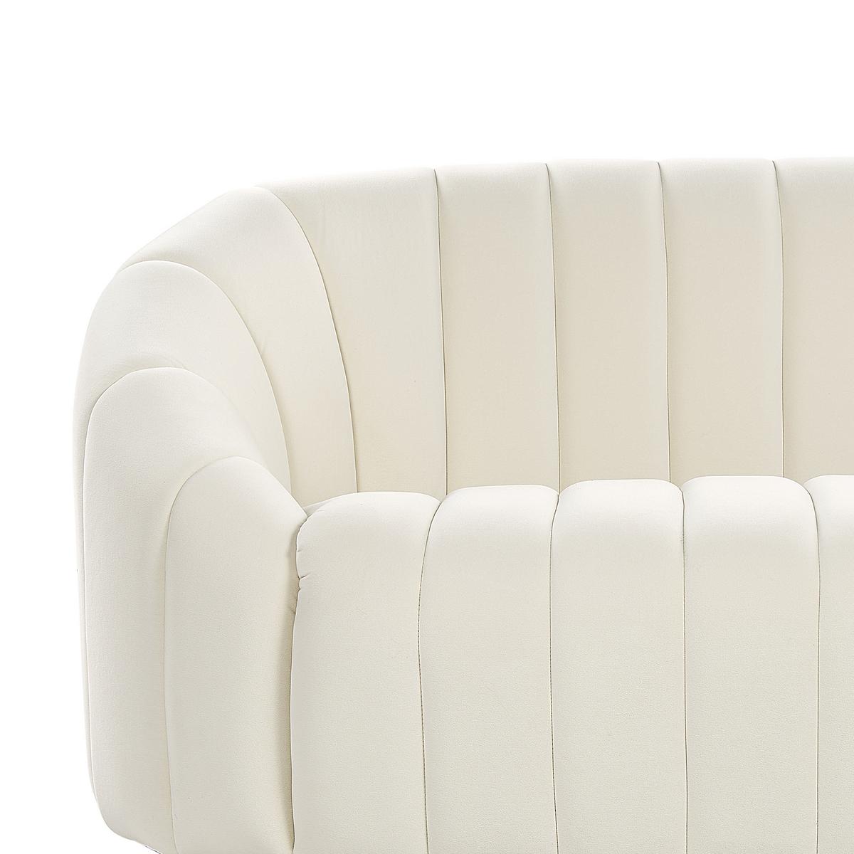 3-SITZER-SOFA Samtstoff cremeweiß Malung - Weiß, Textil (200/68/79cm) - Beliani
