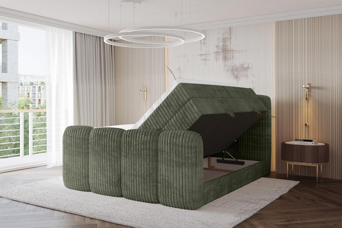 BOXBETT mit Matratze H3|H4 und Lattenrost - NINA-Z KING - 200x200 cm Tila - Olive - Olivgrün, Holzwerkstoff (200/200cm) - ALTDECOR