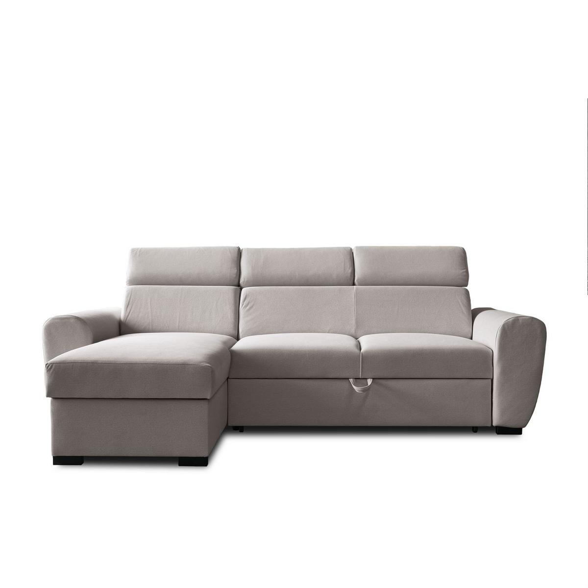 ECKSOFA FALCO mit Schlaffunktion Elli 26 - Grau, Textil (253/174cm) - Lookway