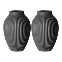VASEN Alsta Grau 23 cm 2er Set - Grau, Keramik (23cm) - Ritzenhoff Breker