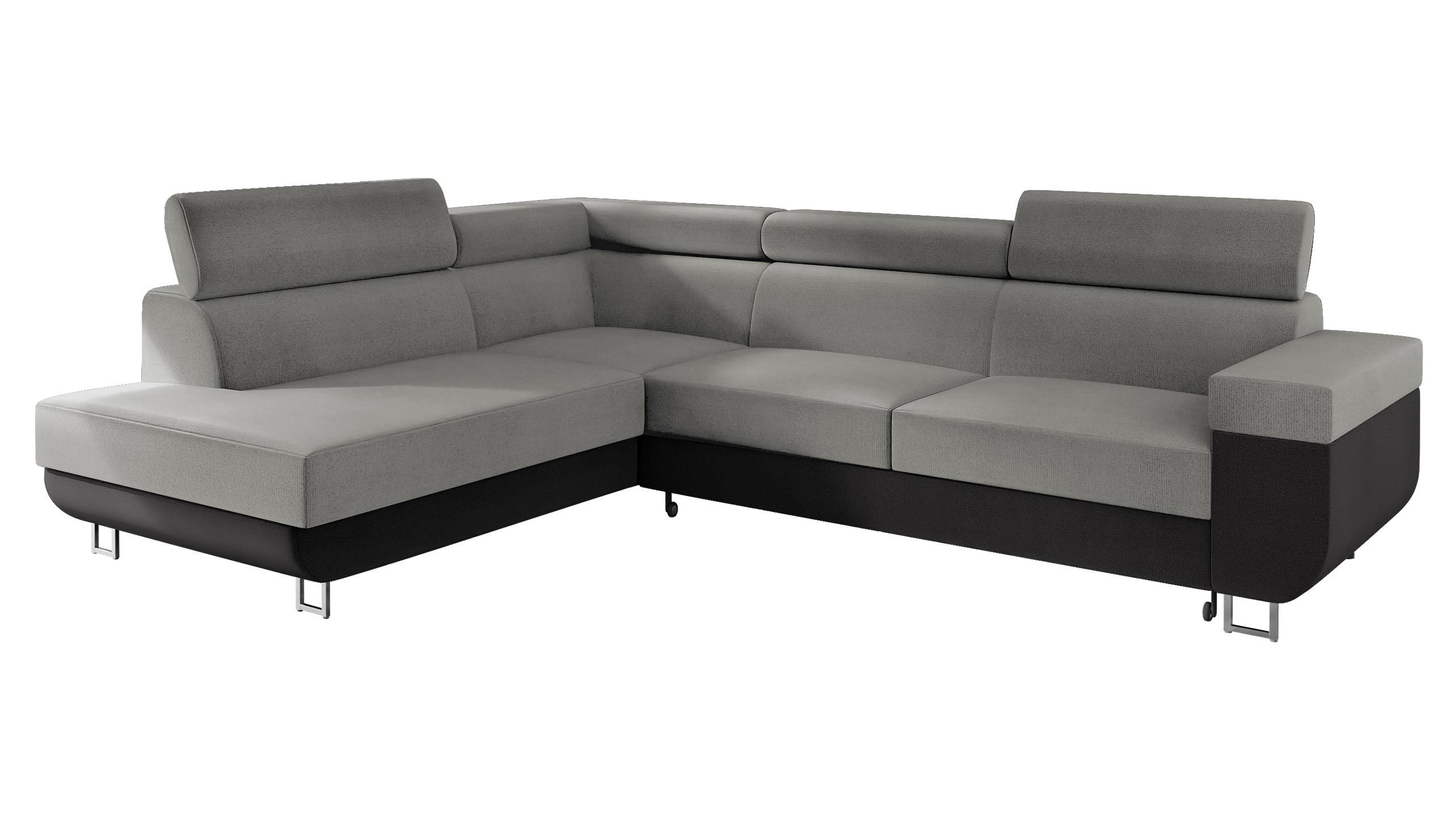 ECKSOFA Fonti, Seite: Links - Grau, Holz/Textil (253/188cm) - MIRJAN24