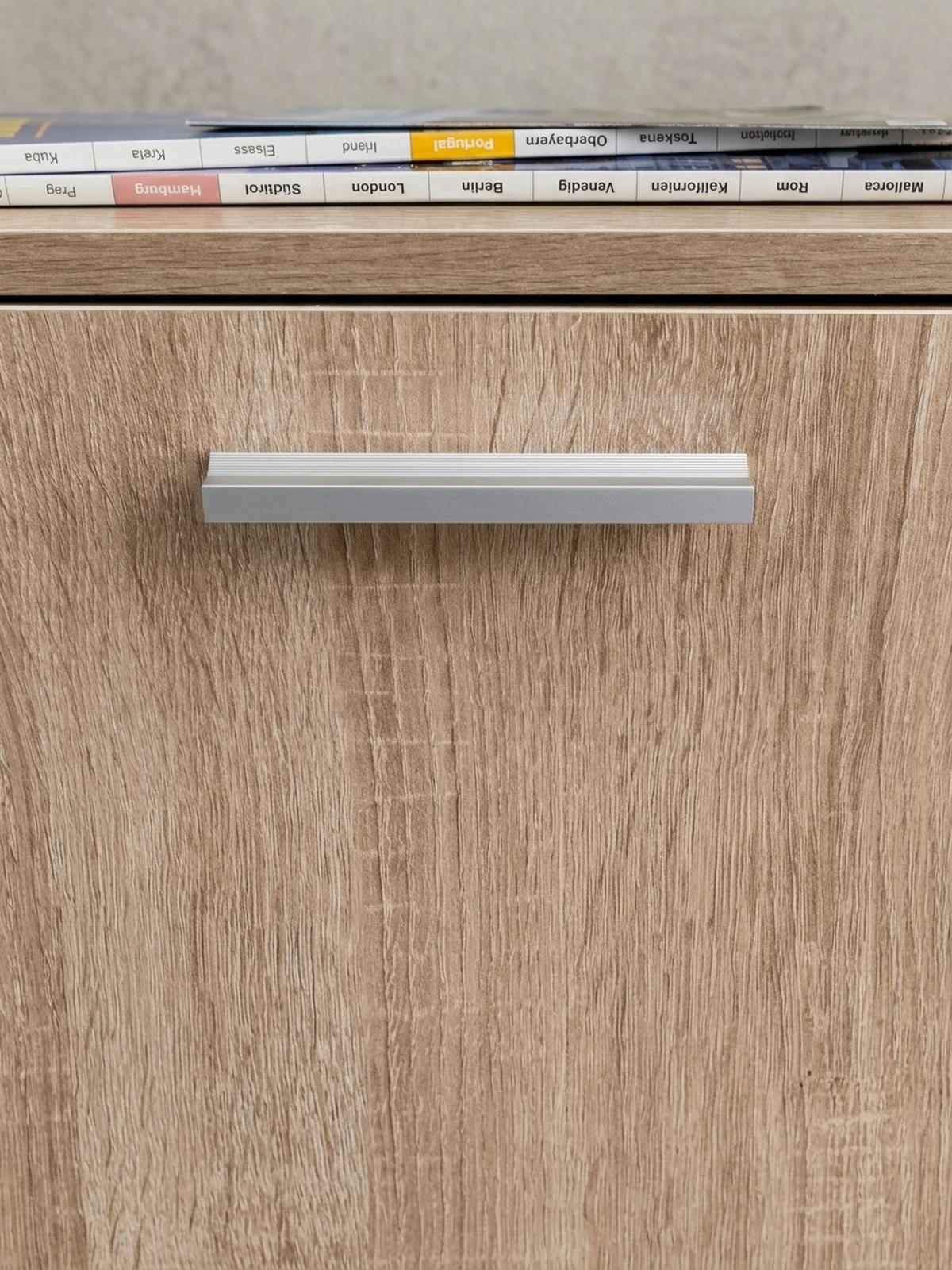 ROLLCONTAINER 2 Türfächer Ablage Rollen Mit Bremsen OSSOLA, Beige 33x38x60 cm - Beige/Schwarz, Holz/Kunststoff (33/60/38cm) - KADIMA DESIGN