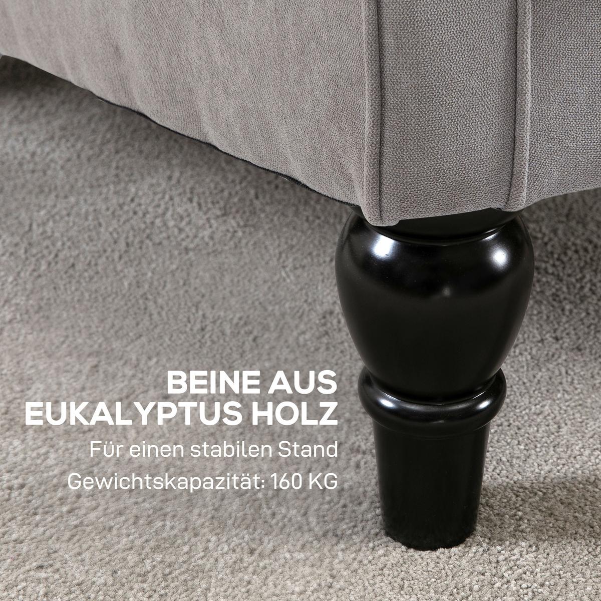 EINZELSESSEL mit Tufting Relaxsessel Einzelstuhl Holzfüße Polyester 2 Farben - Schwarz/Braun, Holz/Textil (86/102/74cm) - HOMCOM
