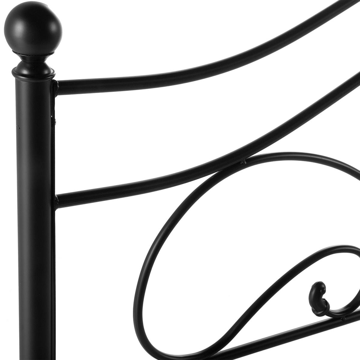METALLBETT 180/200cm Schwarz Lyra - Schwarz, Metall (180/200cm) - Beliani