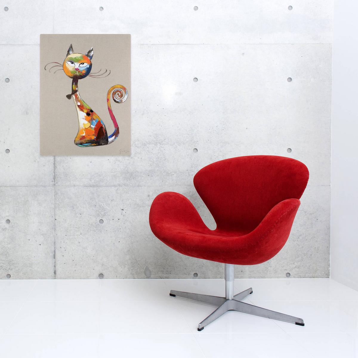 ACRYLBILD HANDGEMALT 60/80 cm - Multicolor/Grau, Holz/Textil (60/80cm) - KUNSTLOFT