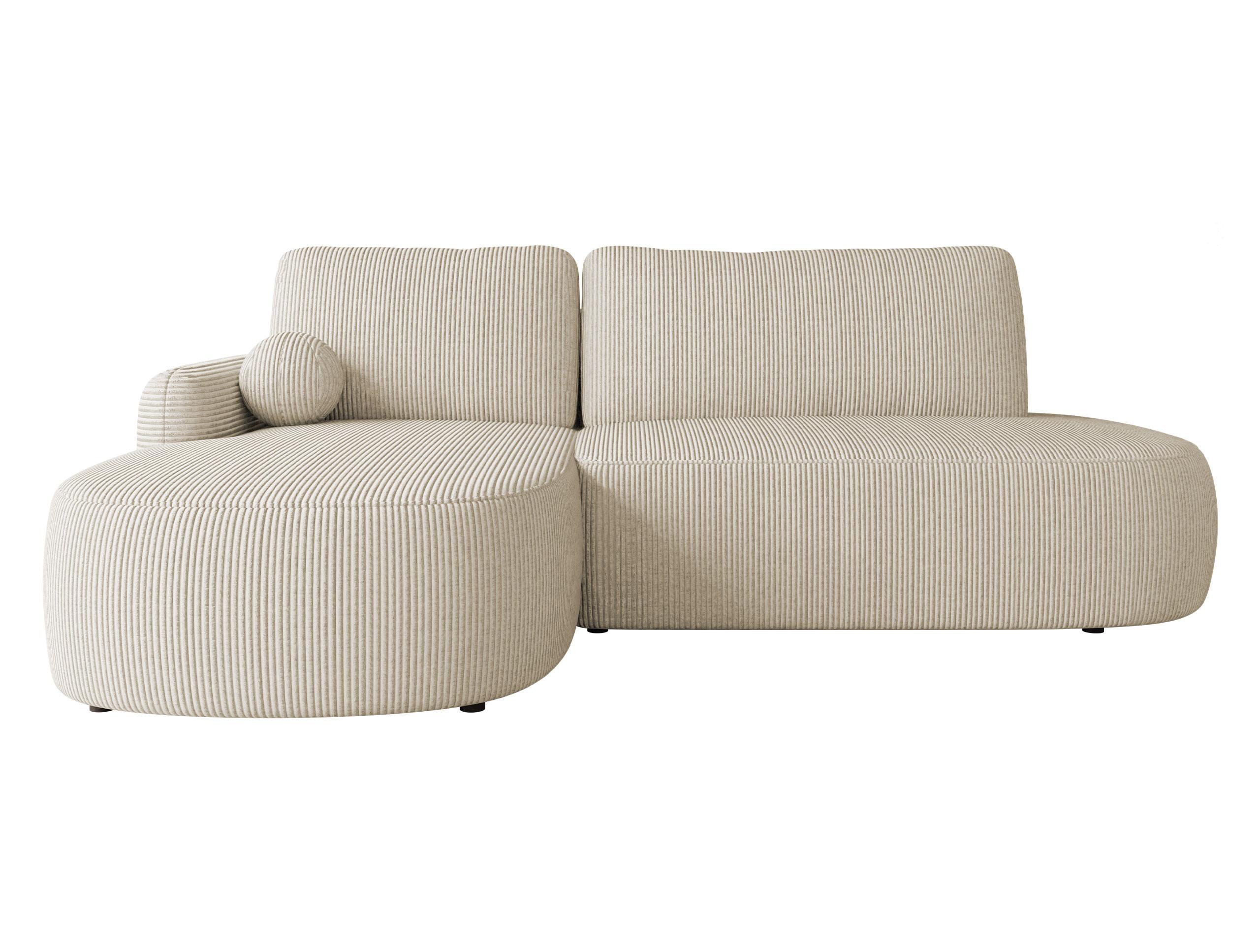 ECKSOFA Loridu O Cord, Seite: Links - Schwarz/Naturfarben, Holz/Kunststoff (274/174cm) - MIRJAN24