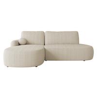 ECKSOFA Loridu O Cord, Seite: Links - Schwarz/Naturfarben, Holz/Kunststoff (274/174cm) - MIRJAN24