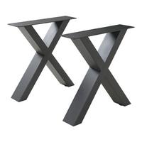 TISCHGESTELL-SET 2 TLG. Maribo - Schwarz, Metall (40/42/10cm) - [en.casa]