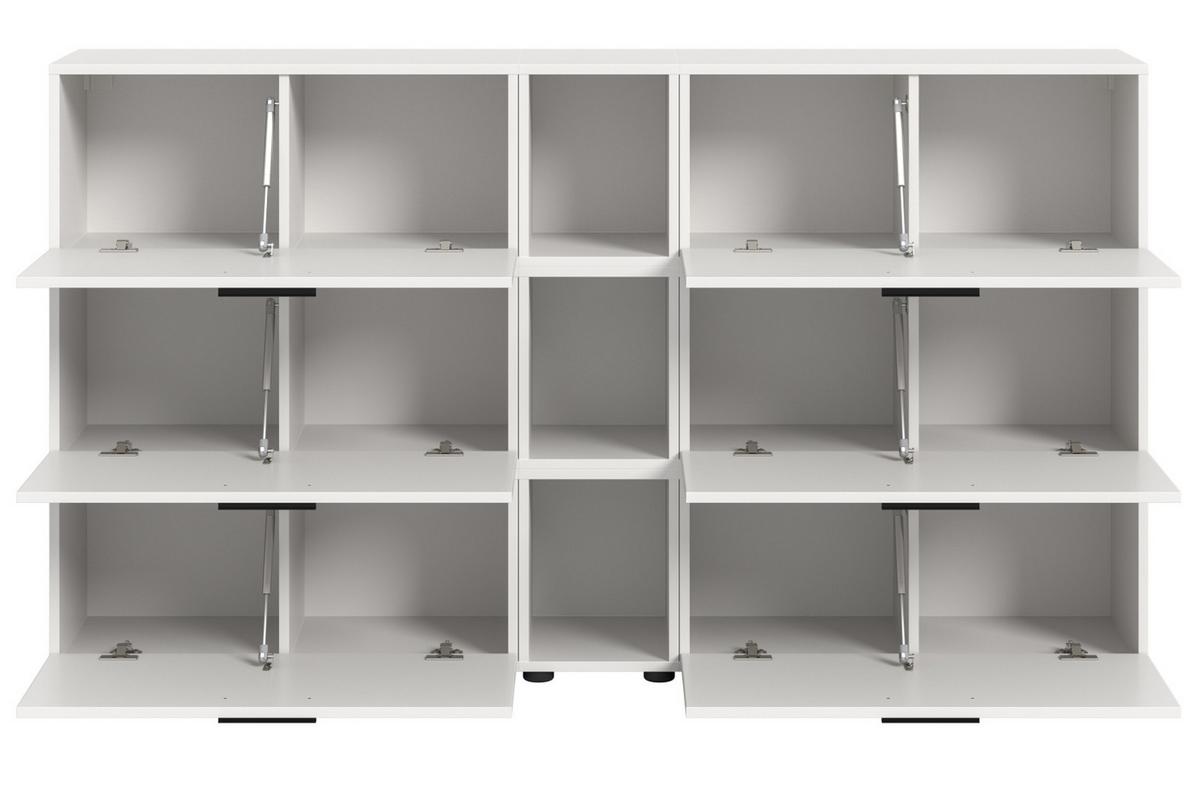 SIDEBOARD weiß 176 cm, Kommode mit Soft-Close - Schwarz/Weiß, Holzwerkstoff/Kunststoff (176/99/34cm) - Inn.Furn
