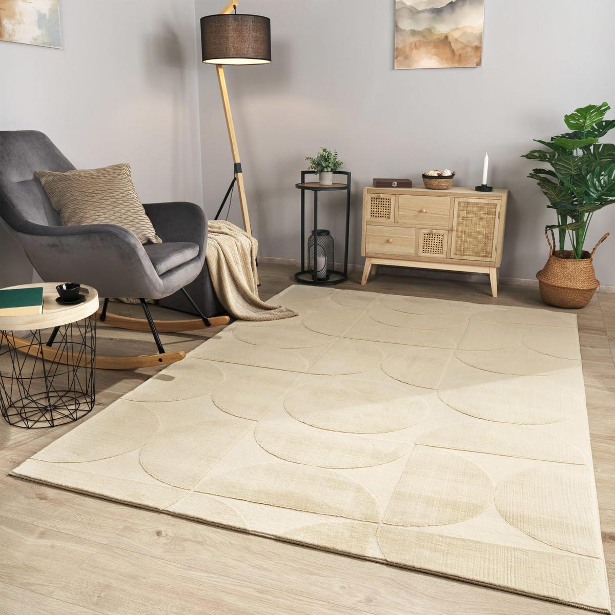 FLACHWEBETEPPICH Boho Beige 120 x 160 cm - Beige, Kunststoff (120/160cm) - TT Home