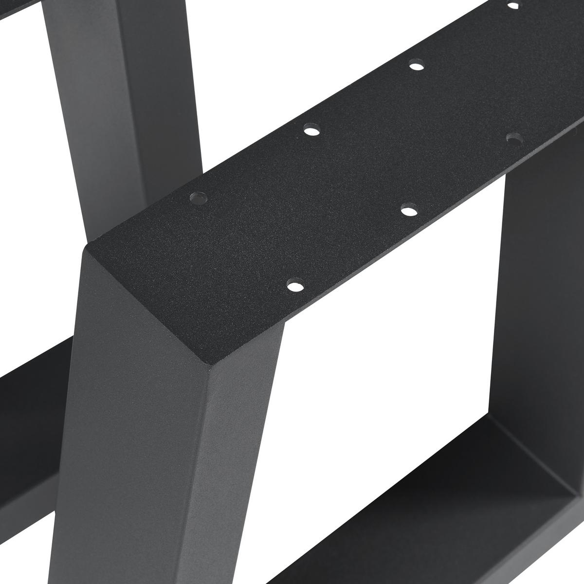 TISCHGESTELL-SET 2 TLG. Marstal - Schwarz, Metall (40/42/8cm) - [en.casa]