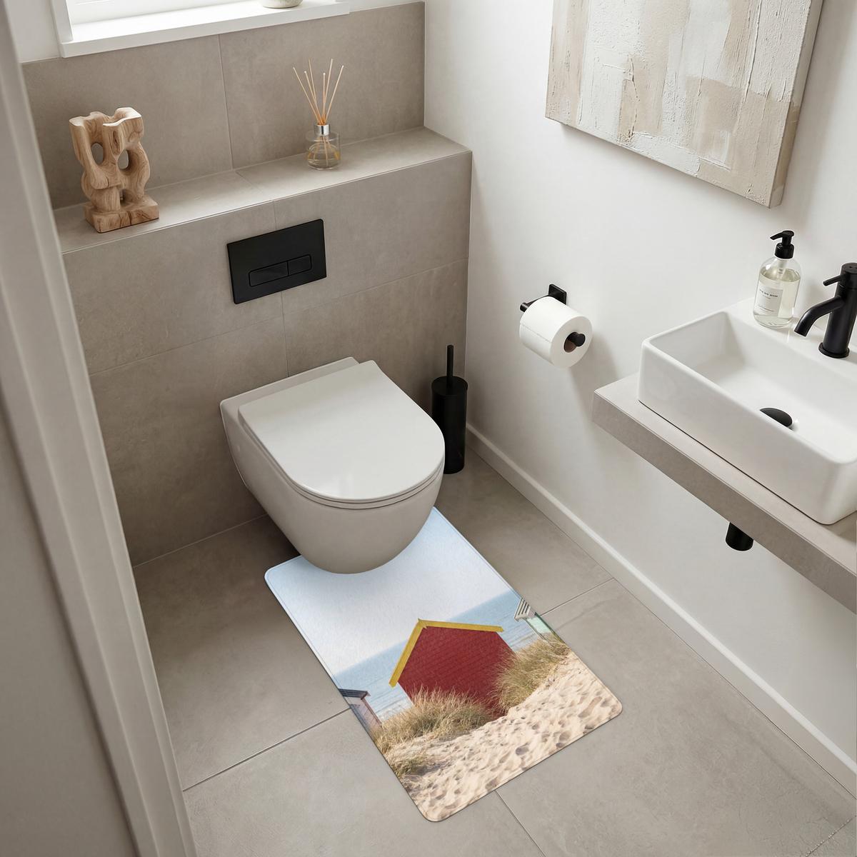 WC-VORLEGER Strand - Ferienhäuser - Farbenfroh - Dünen WC Teppich 50x80 cm - Multicolor, Textil (50/1cm) - OnlyWow