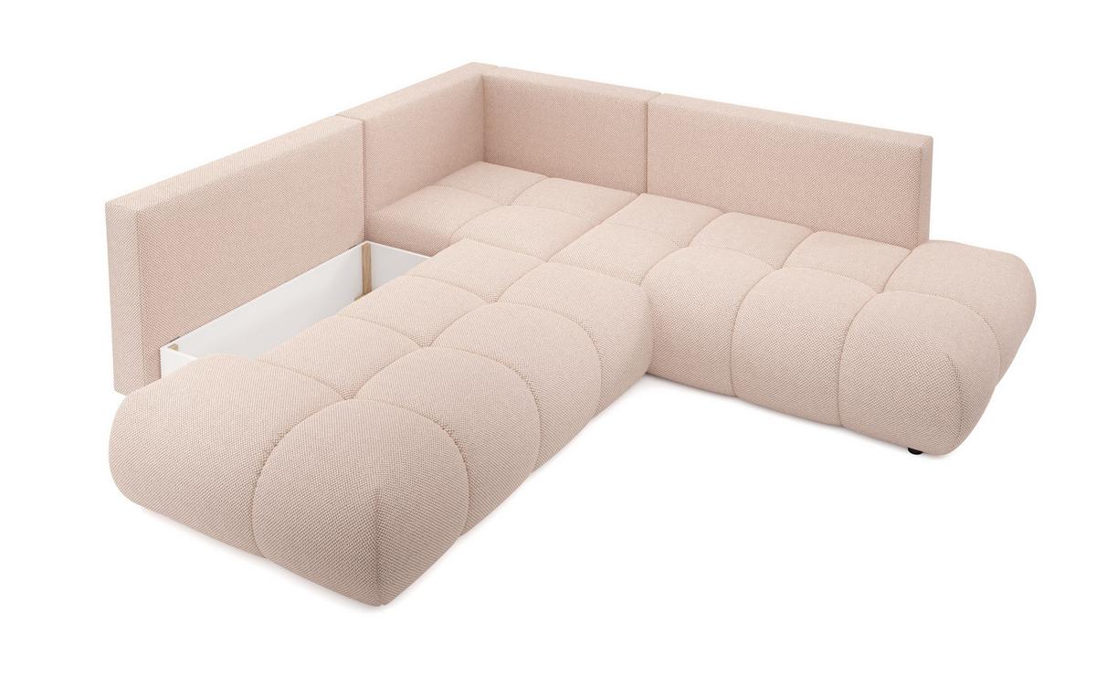 ECKSOFA DUCA II R-S Orange Jersey mit Schlaffunktion - Orange, Holz (266.5/266.5cm) - MASSENO