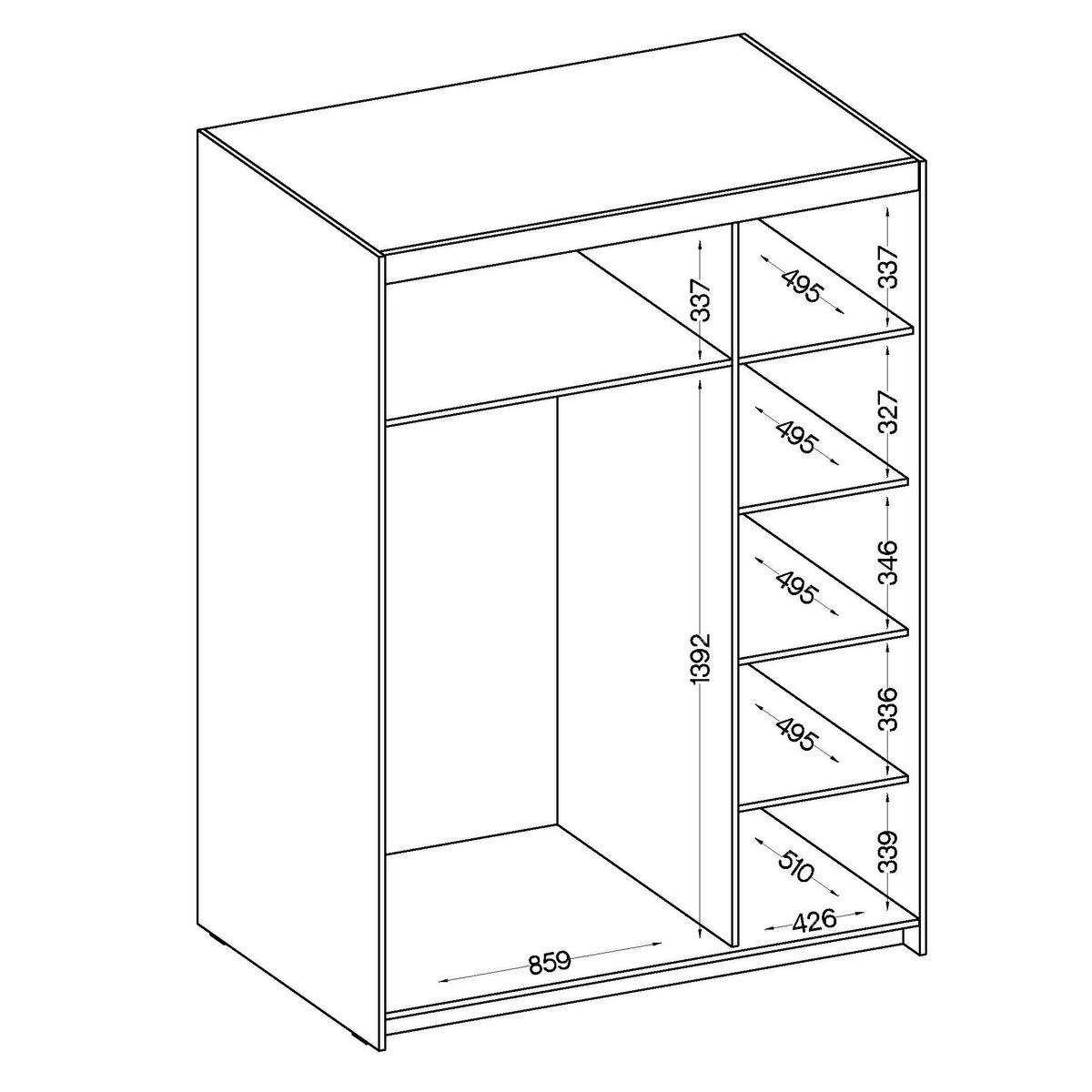 DREHTÜRENSCHRANK ELENORA 133/190,5/53cm 3-türig Braun - Braun, Holzwerkstoff (133/190.5/53cm) - MASSENO
