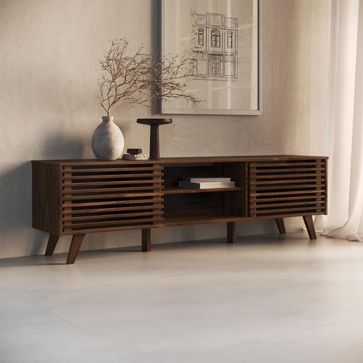 LOWBOARD RIAN nussbaum - Nussbaumfarben, Holz (175/50/38cm) - IDIMEX