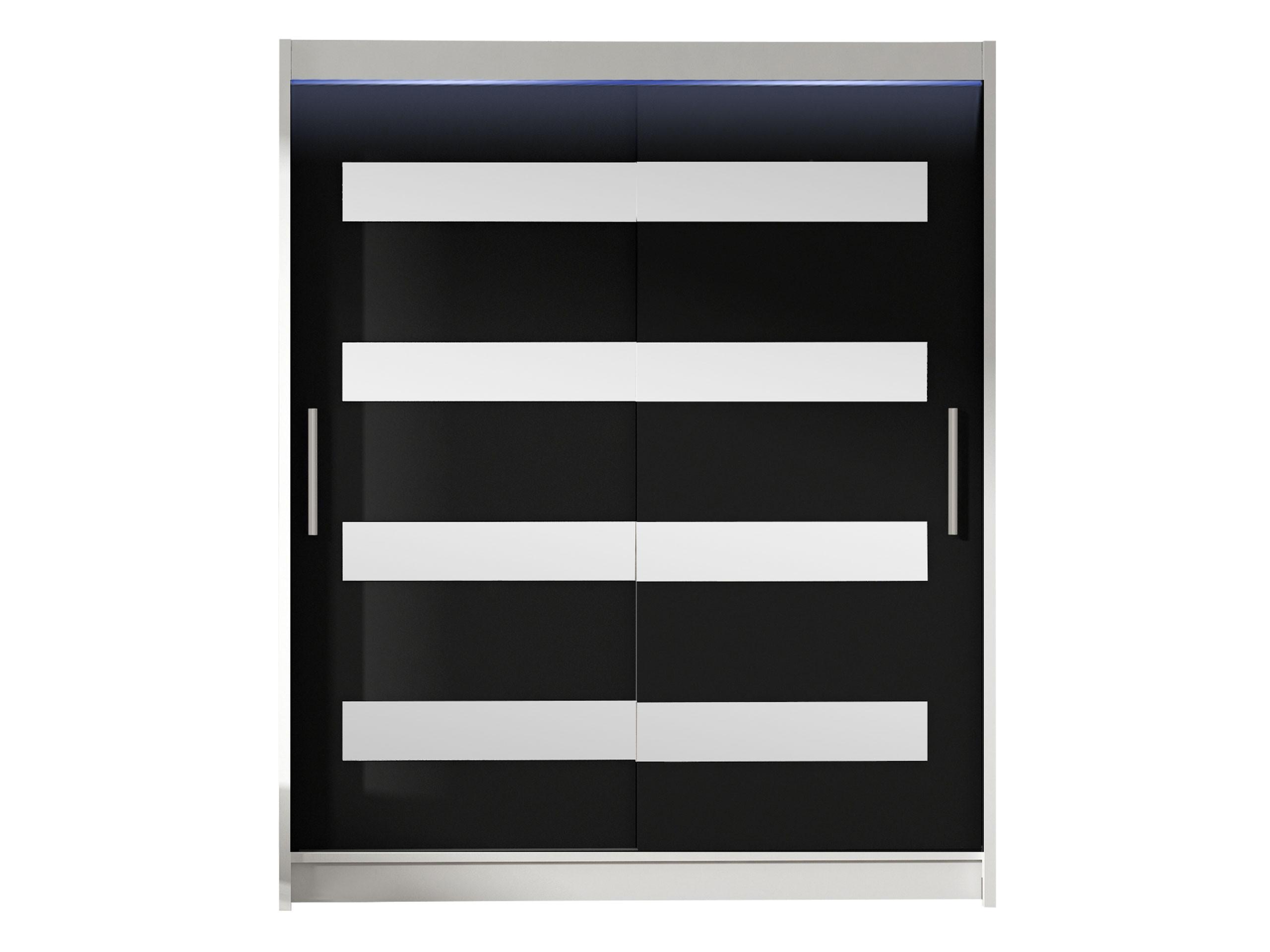 SCHWEBETÜRENSCHRANK Westa XIII, mit RGB LED Beleuchtung - Klar/Silberfarben, Holzwerkstoff/Metall (150/200/58cm) - MIRJAN24