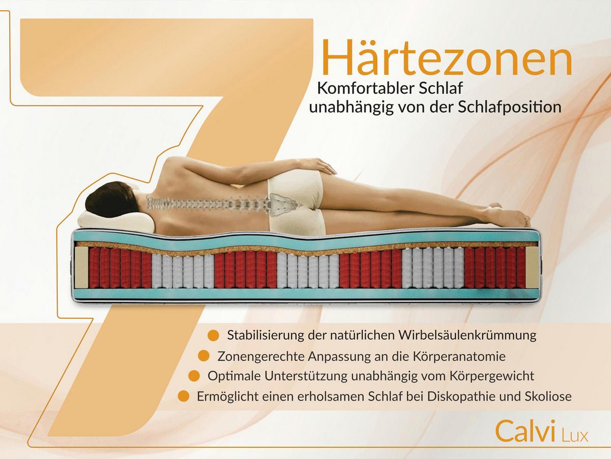 TASCHENMATRATZE CALVI - 160/200 - H3/H4 - Lux - Multicolor, Textil (160/200cm) - MKS