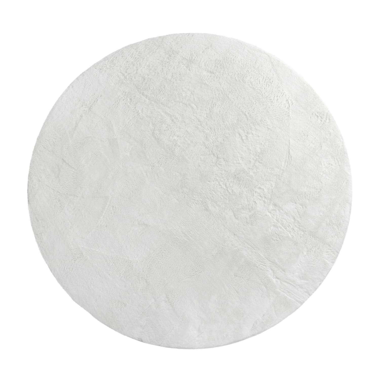 KURZFLORTEPPICH, einfarbig, aus Polyester, Weiß, Ø 80 cm - Weiß, Textil (80/80cm) - KADIMA DESIGN