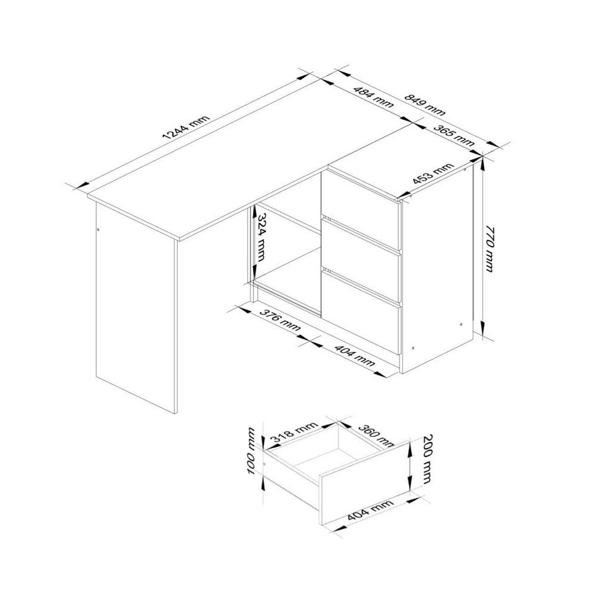 SCHREIBTISCH Eiche Sonoma 77/124/85 - Sonoma Eiche, Holzwerkstoff (155/85/77cm) - RAUMHIRSCH FURNITURE