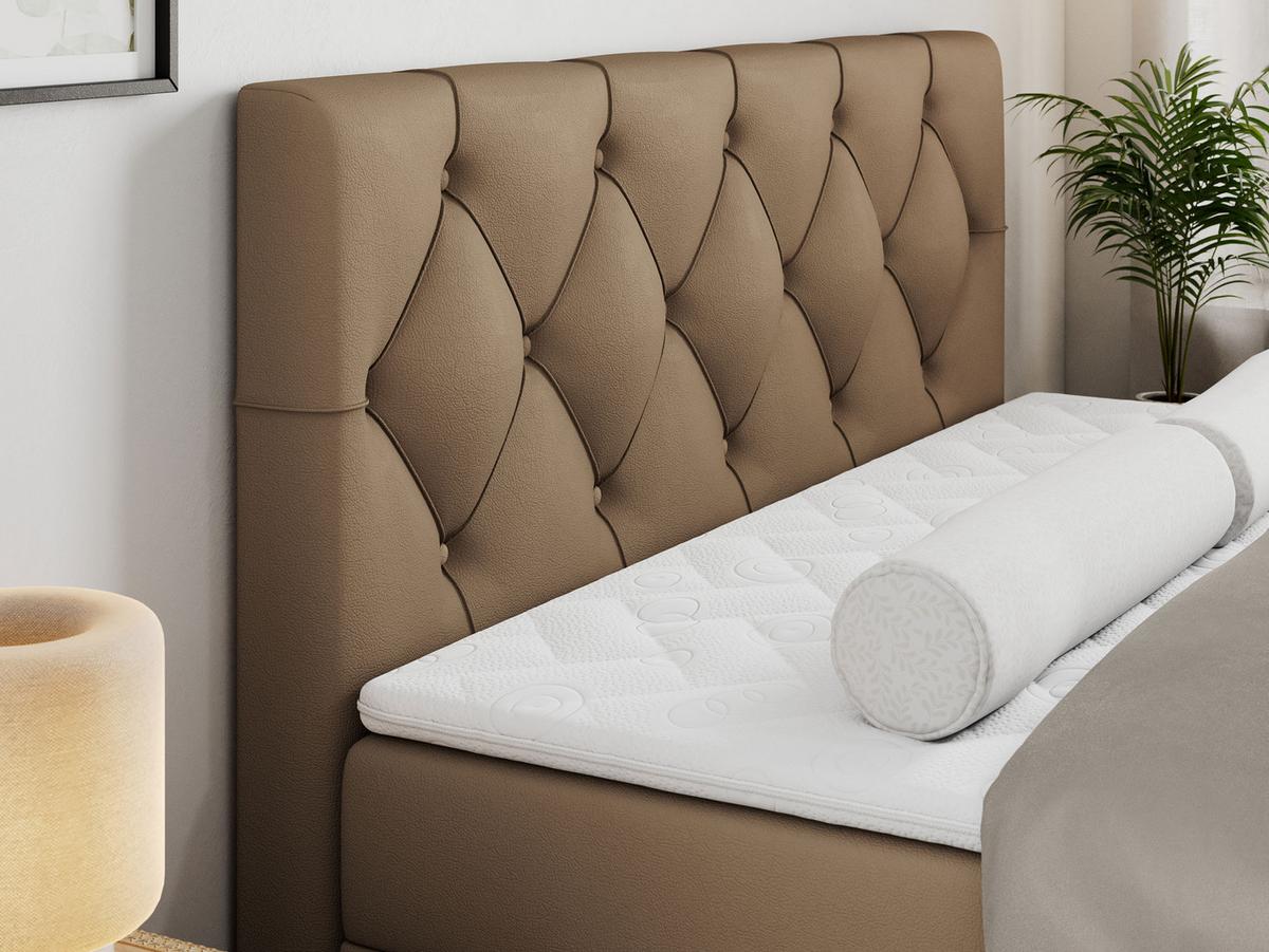 BOXBETT ALDA 160/200 Braun Kunstleder - H3 - Braun, Holz/Textil (160/200cm) - MKS