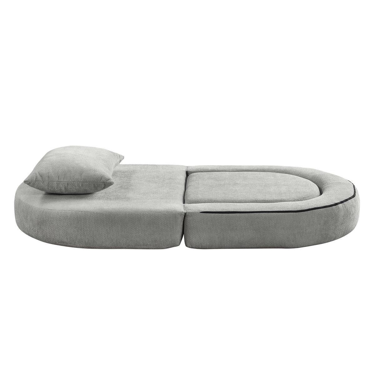 SCHLAFSESSEL in Chenille-Optik - Grau, Textil (101/41/90cm) - Urban Meuble