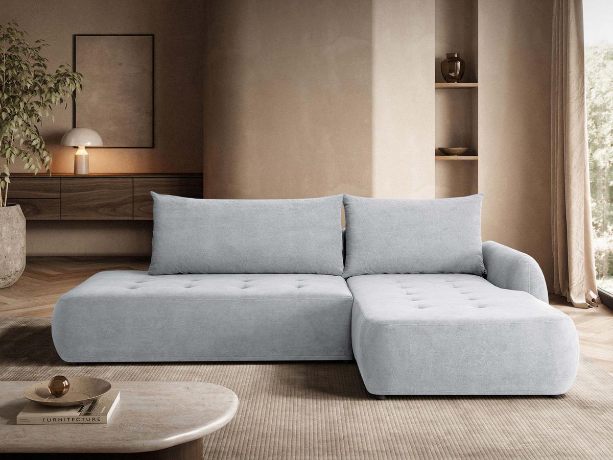 ECKSCHLAFSOFA Bueno I, Seite: Rechts - Hellgrau/Schwarz, Holz/Textil (185/300cm) - MIRJAN24